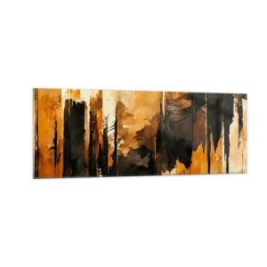 Glastavla - Bild på glas - Harmoni av svart och guld - 140x50 cm
