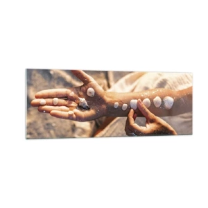 Glastavla - Bild på glas - Skönhet inom handens räckvidd - 140x50 cm