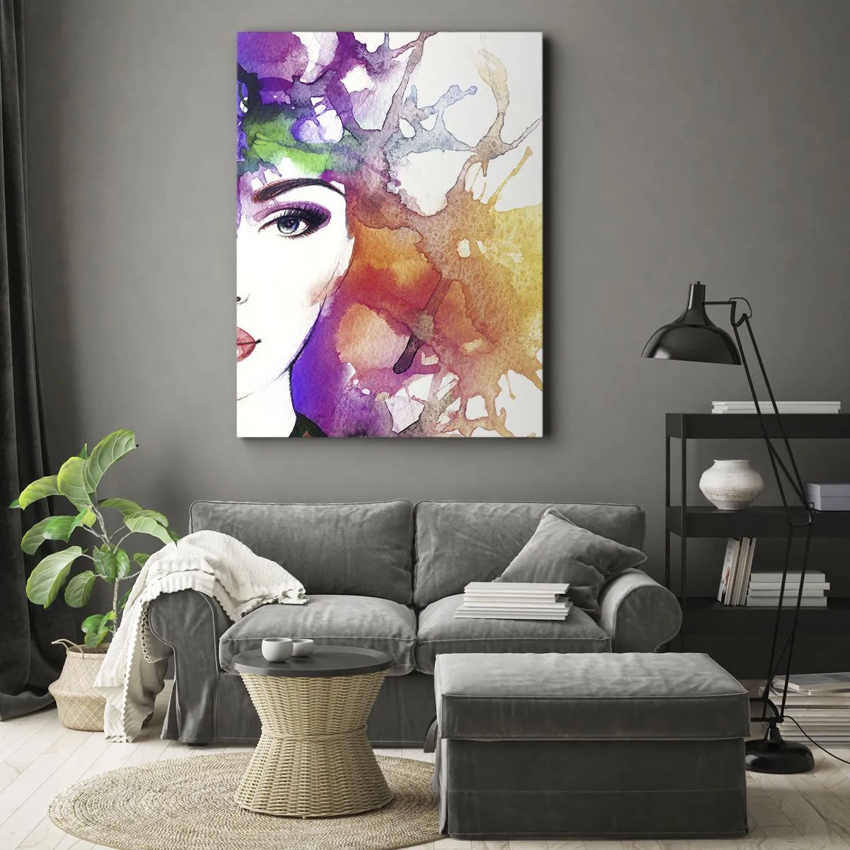 Canvastavla - Bild på duk - Med huvudet i himlen - 70x100 cm