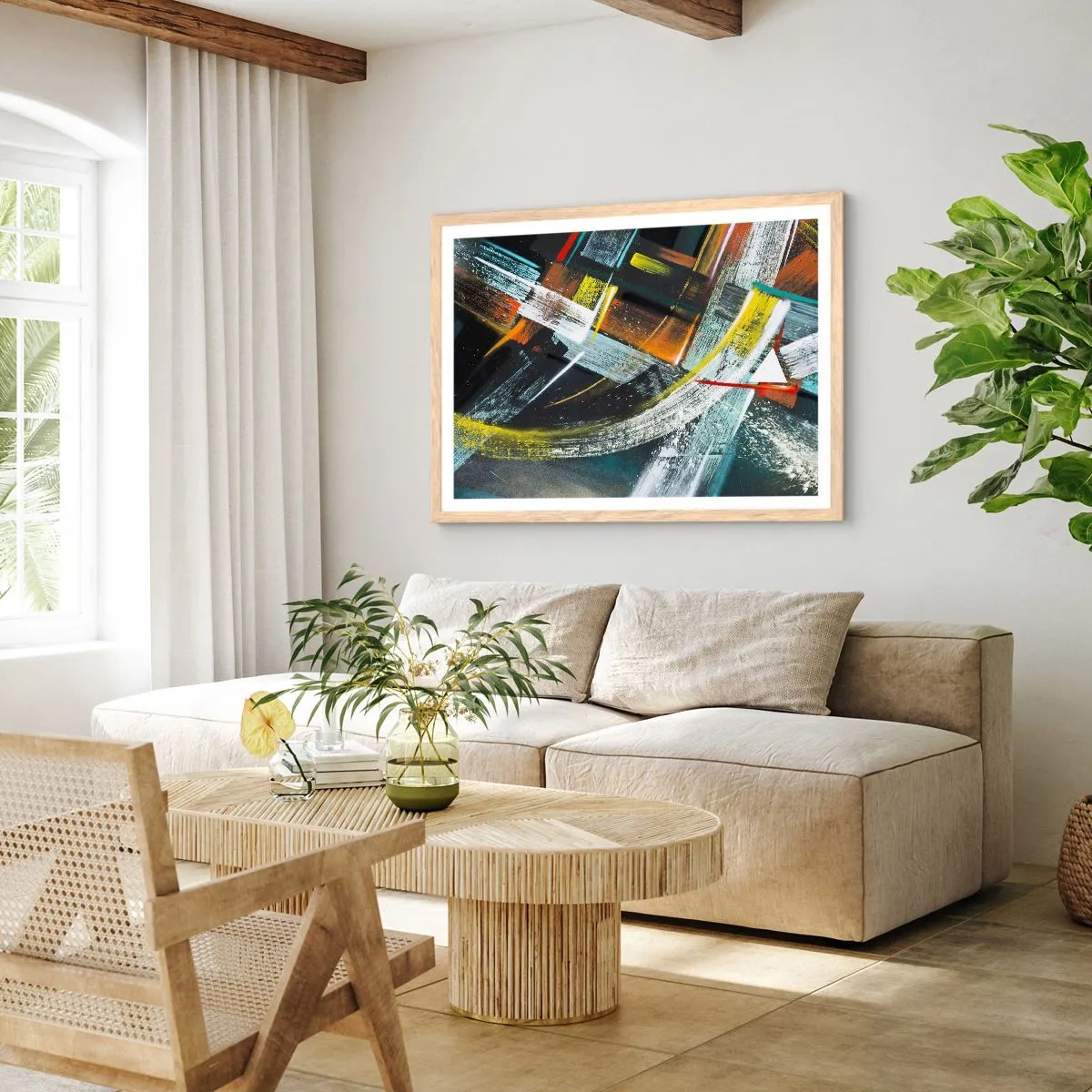 Affisch i ram av ljusek - Rörelsens energi - 40x30 cm