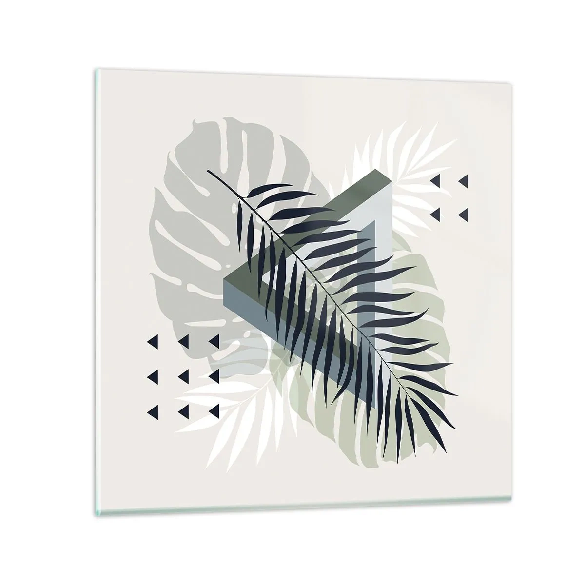 Glastavla - Bild på glas - Natur och geometri – två ordningar? - 30x30 cm