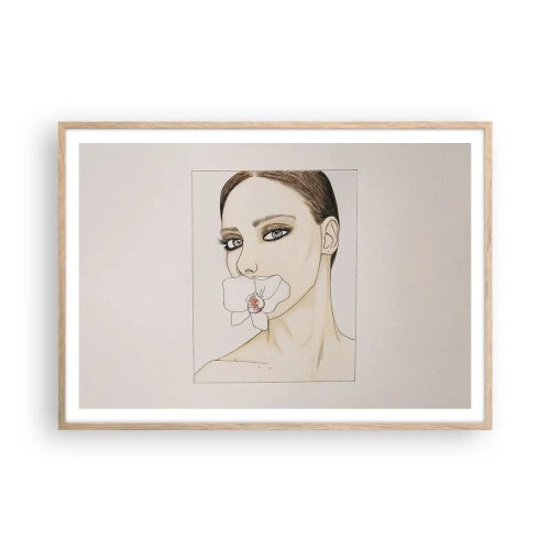 Affisch i ram av ljusek - Elegansens och skönhetens symbol - 100x70 cm