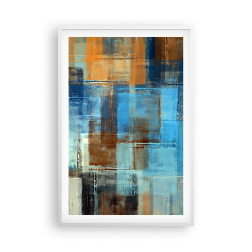 Affisch i vit ram - Genom blåa gardinen - 61x91 cm
