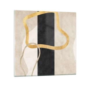 Glastavla - Bild på glas - Slingrande former - 60x60 cm