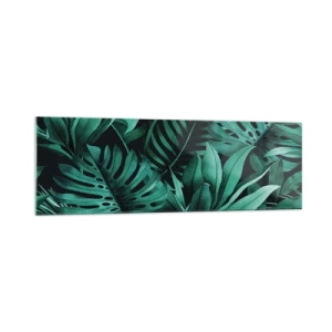 Glastavla - Bild på glas - Tropiska grönskans djup - 160x50 cm