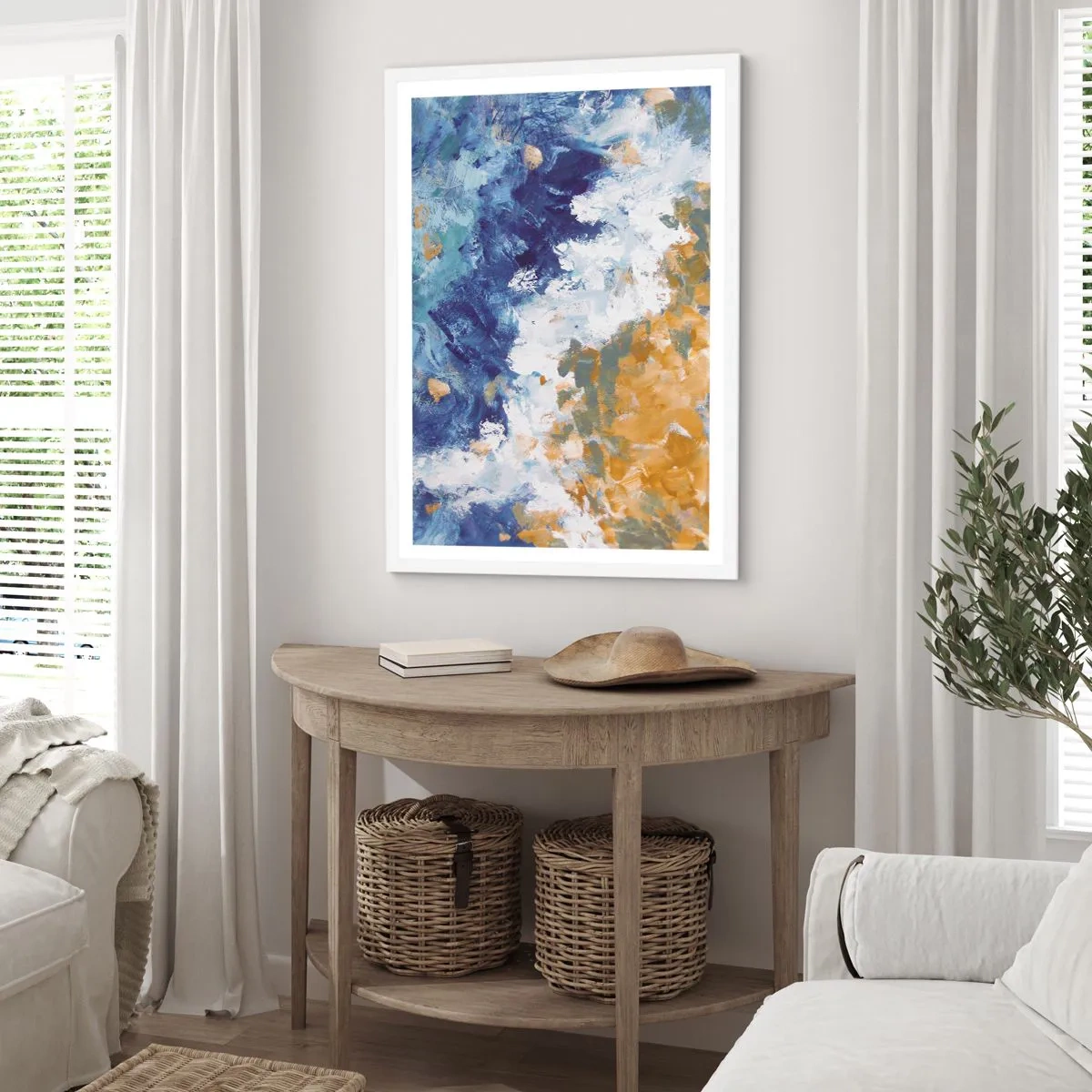 Affisch i vit ram - Elementens dans - 61x91 cm