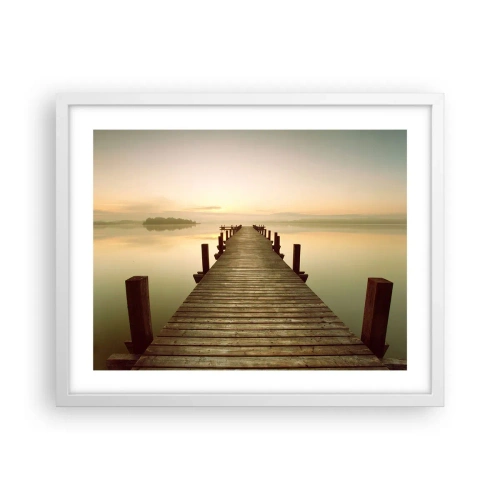 Affisch i vit ram - Förgryning, gryning, ljus - 50x40 cm