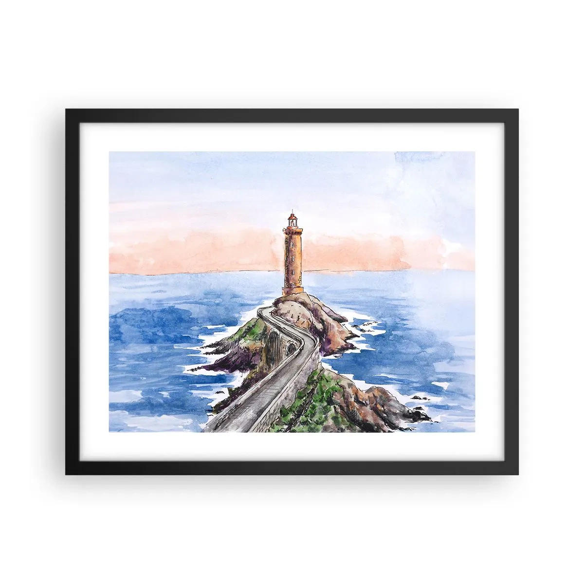 Affisch i svart ram - Vänd mot havet - 50x40 cm