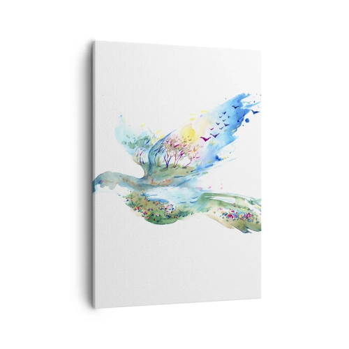 Canvastavla - Bild på duk - På naturens vingar - 50x70 cm