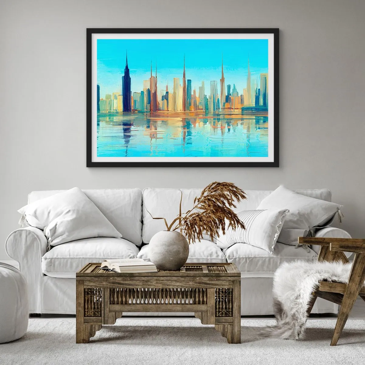 Affisch i svart ram - Solig metropol - 70x50 cm