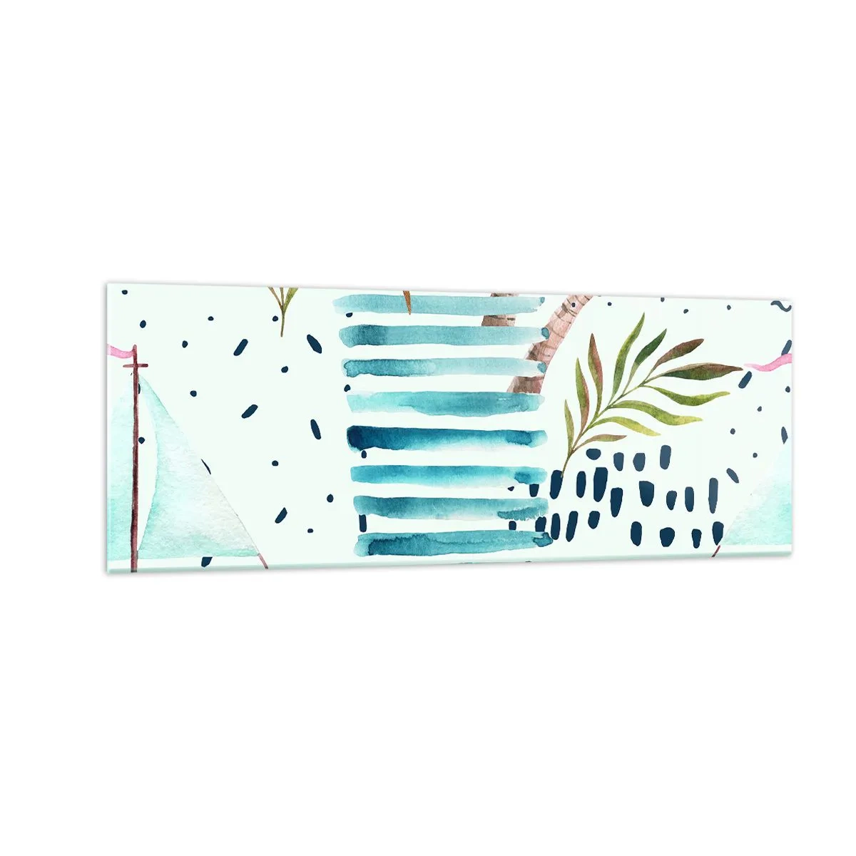 Glastavla - Bild på glas - Semester under palmerna - 140x50 cm