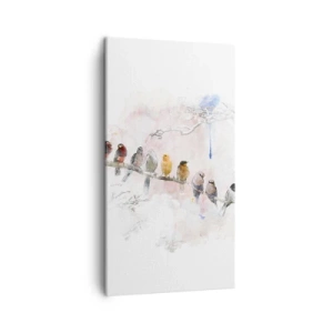 Canvastavla - Bild på duk - Bevingat möte - 45x80 cm