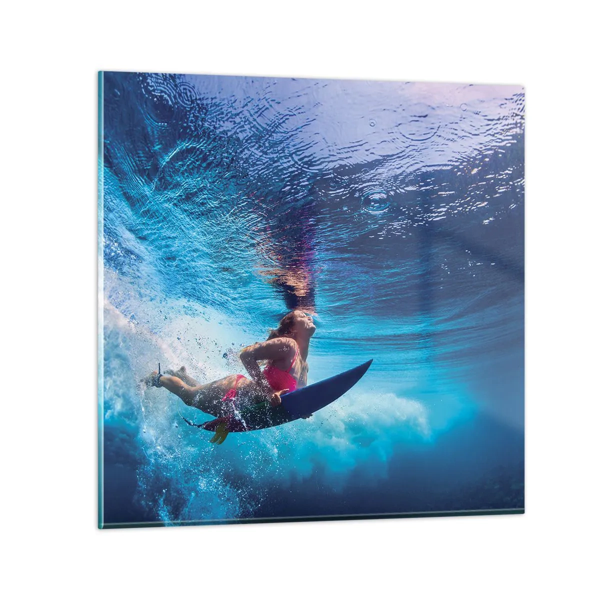 Glastavla - Bild på glas - Glädjens djup - 70x70 cm