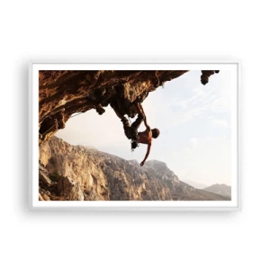 Affisch i vit ram - Världen i näven - 100x70 cm