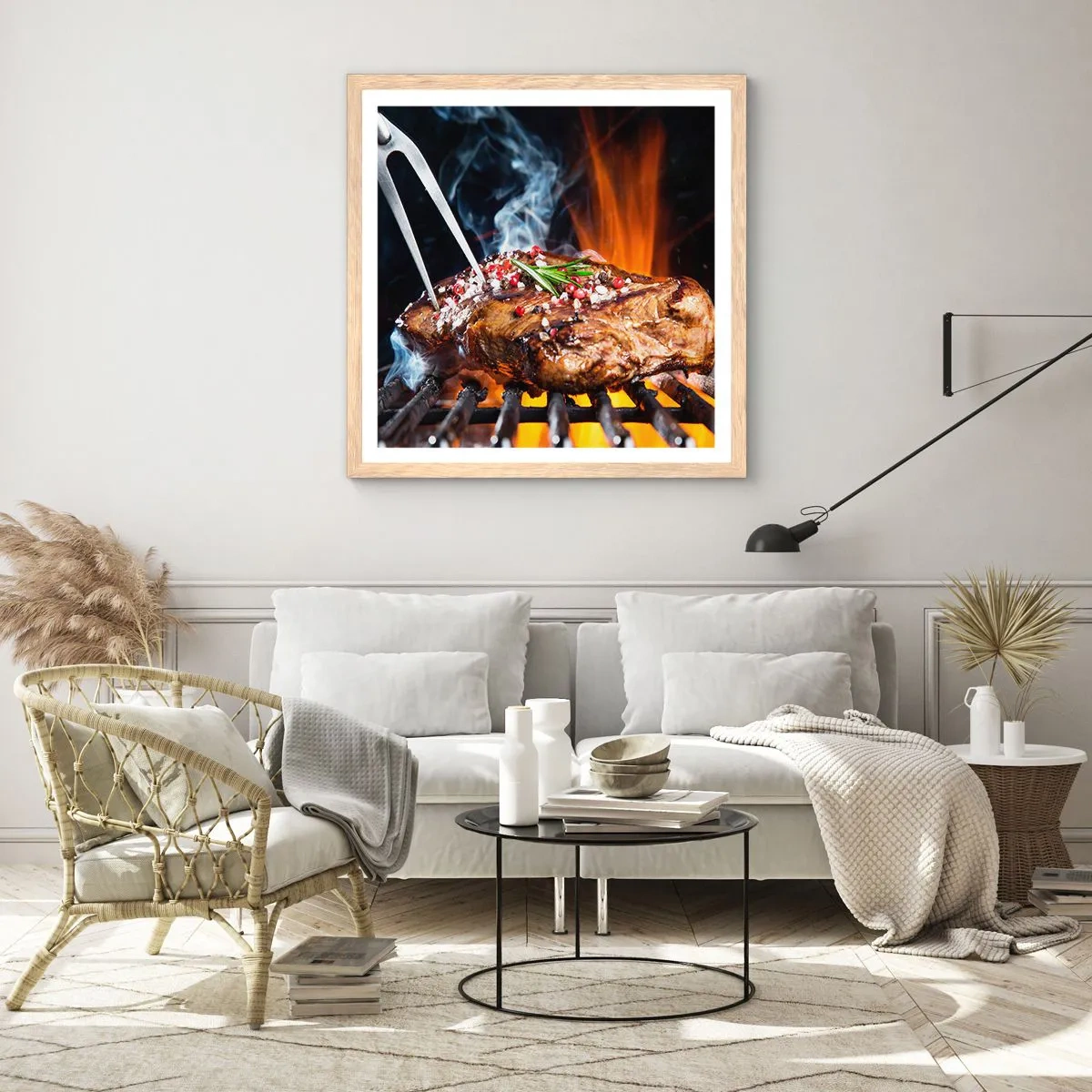 Affisch i ram av ljusek - Saftiga och doftande - 50x50 cm