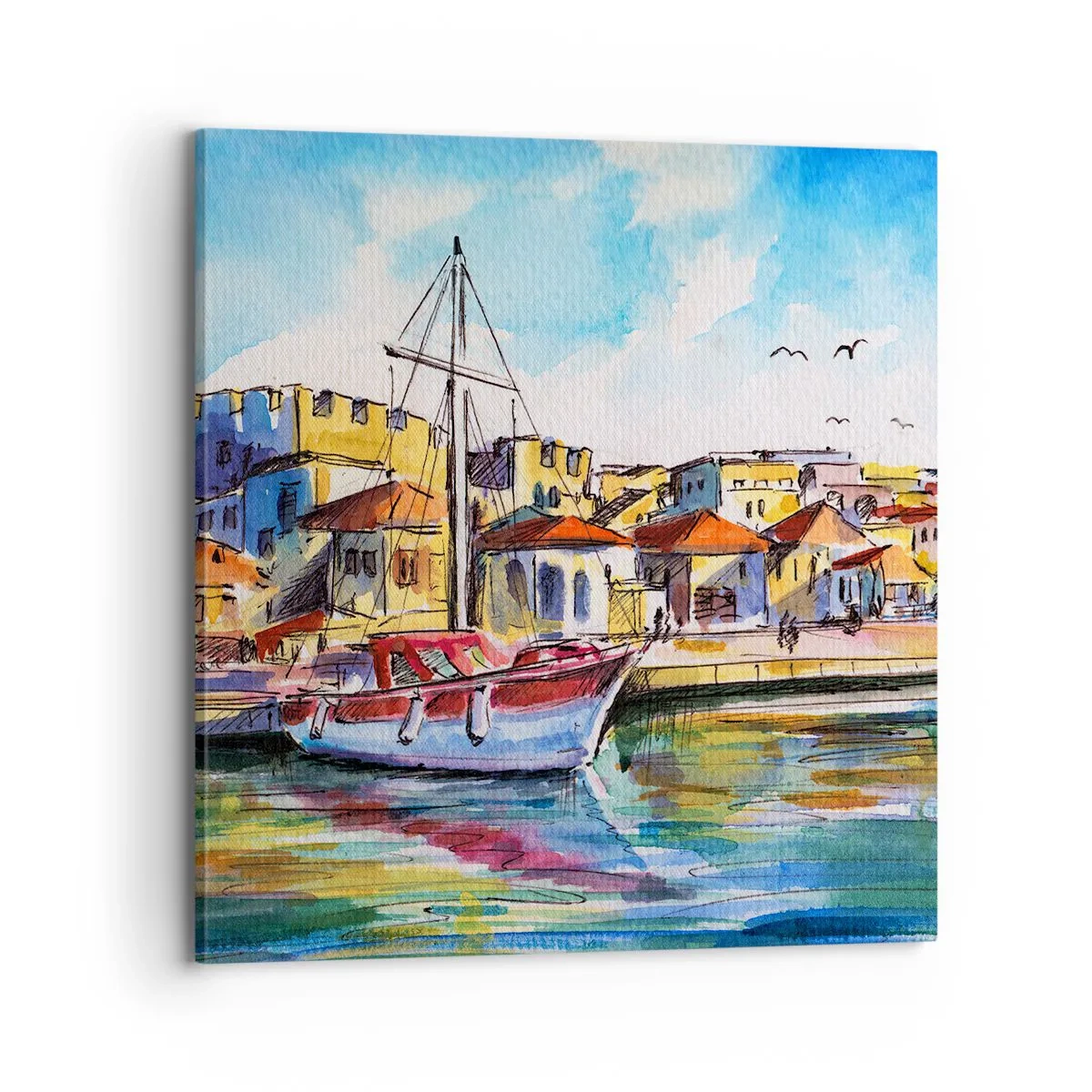 Canvastavla - Bild på duk - Regnbågseftermiddag - 70x70 cm