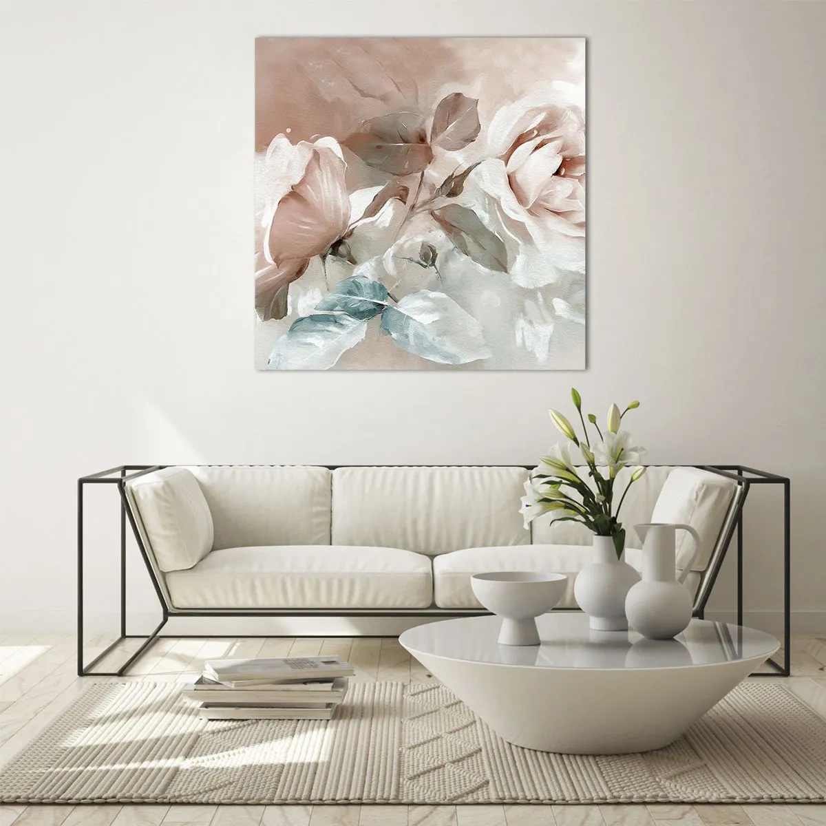 Glastavla - Bild på glas - Romantikens anda - 40x40 cm