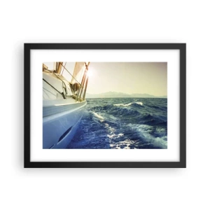 Affisch i svart ram - Mot äventyret - 40x30 cm