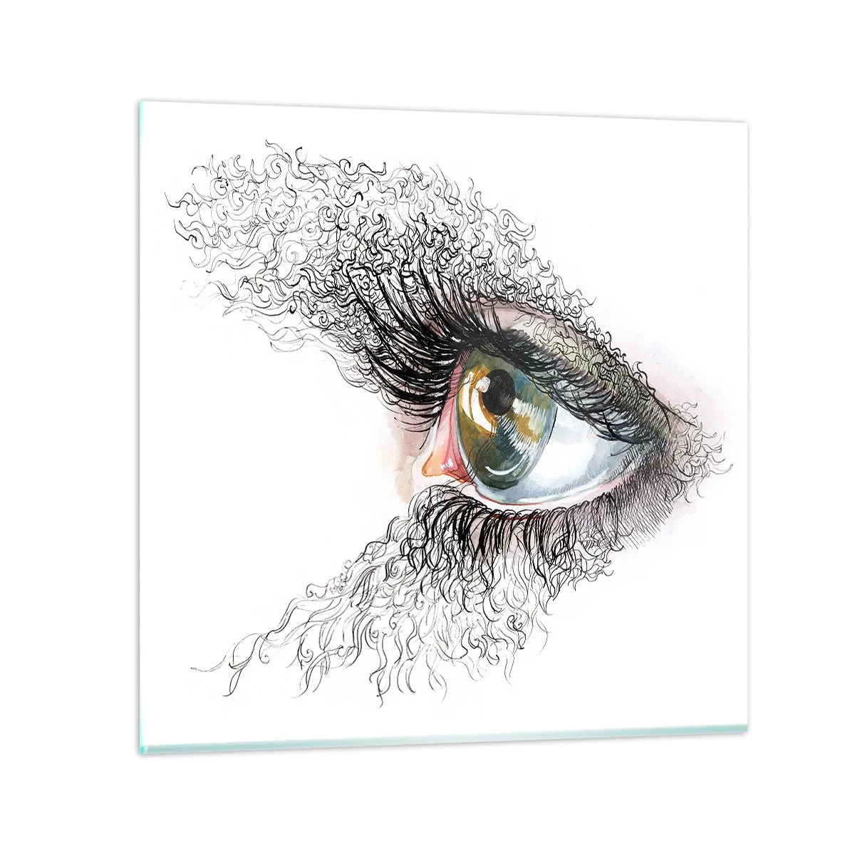 Glastavla - Bild på glas - Titta rakt in i själen - 30x30 cm