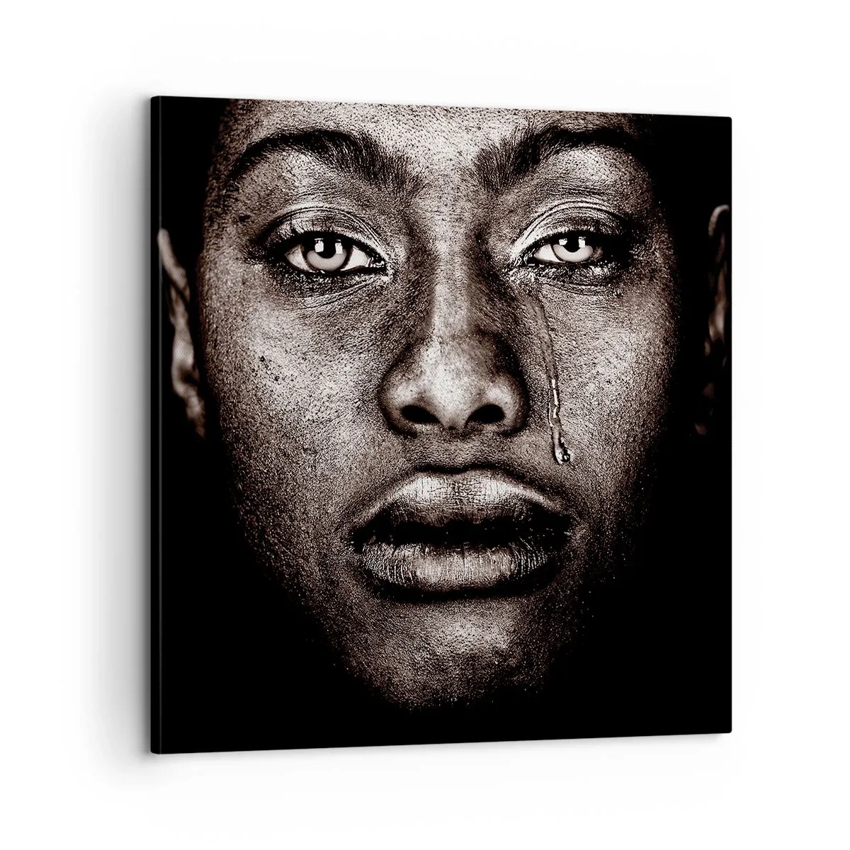 Canvastavla - Bild på duk - En tår - 60x60 cm