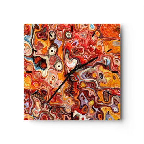 Väggklocka - Klocka på glas - Om nötterna löstes upp i honung - 30x30 cm