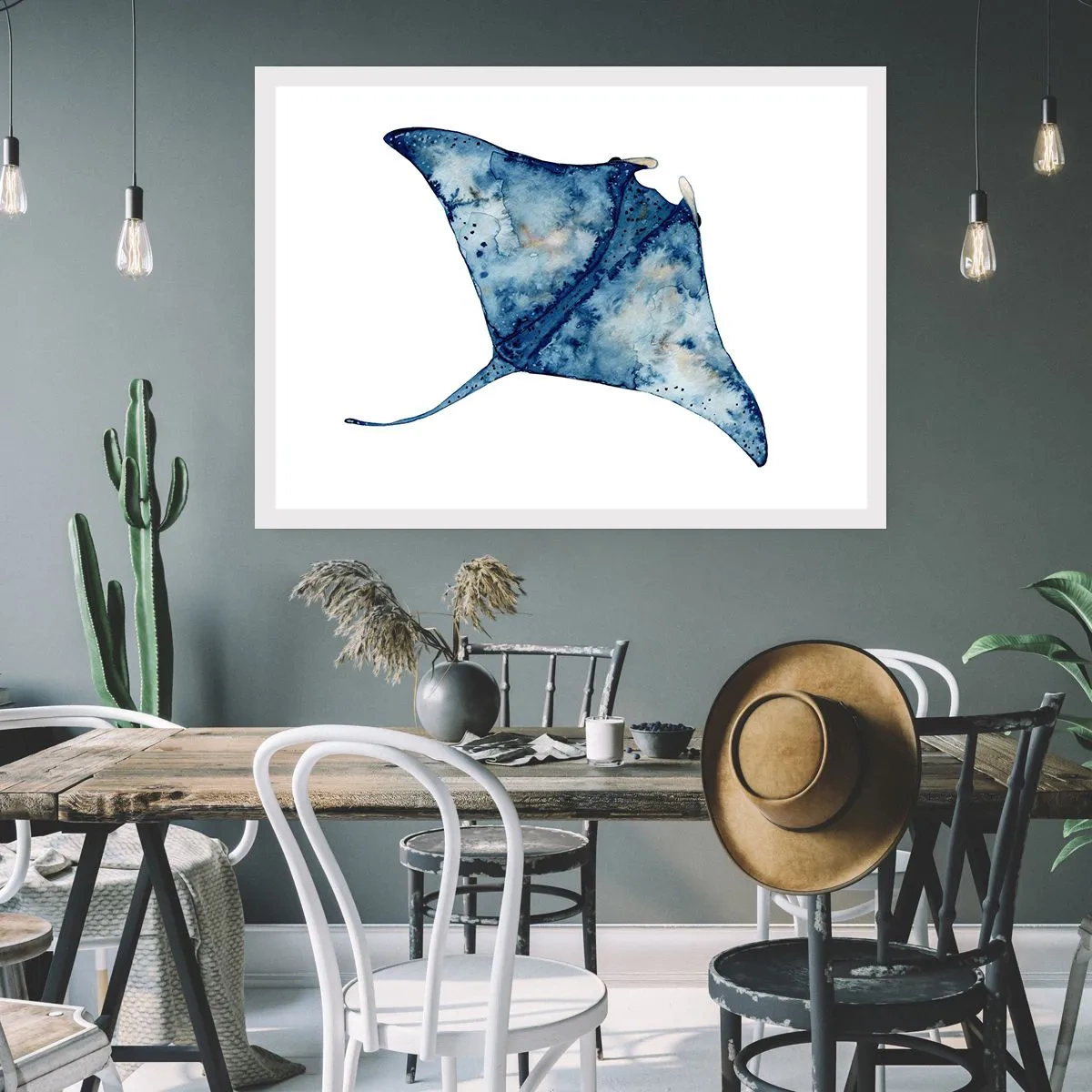 Affisch - Liv i blått - 70x50 cm
