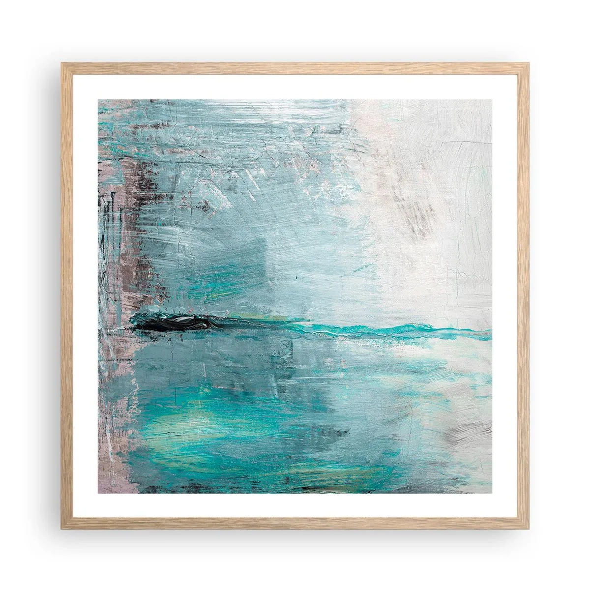 Affisch i ram av ljusek - Horisontellt i blått - 60x60 cm