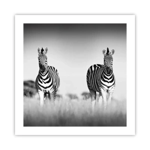 Affisch - Men dock världen är svart-vit - 50x50 cm