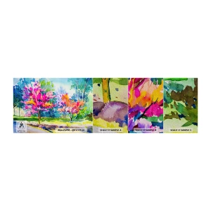 Provbit av fototapet Premium Sand - Regnbågsträdgård i vårskenet - Parkera, Träd, Natur - 100x30 cm