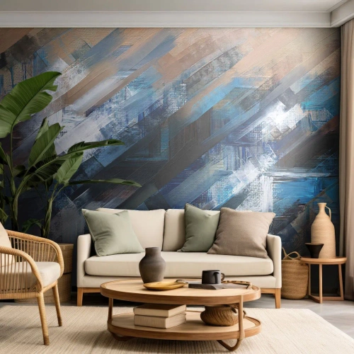 Fototapet Standard Eco - På en blå sluttning - Bit, Abstraktion, Färger - 250x175 cm