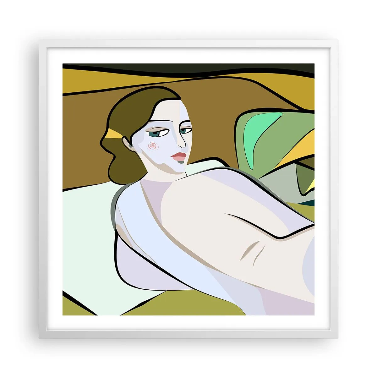 Affisch i vit ram - Intim porträtt - 60x60 cm