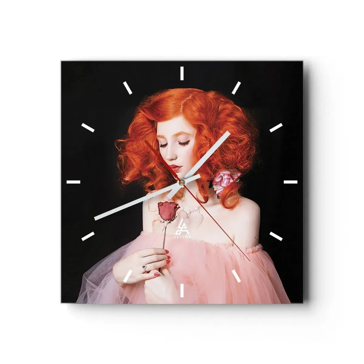 Väggklocka - Klocka på glas - I Barockstil - 40x40 cm