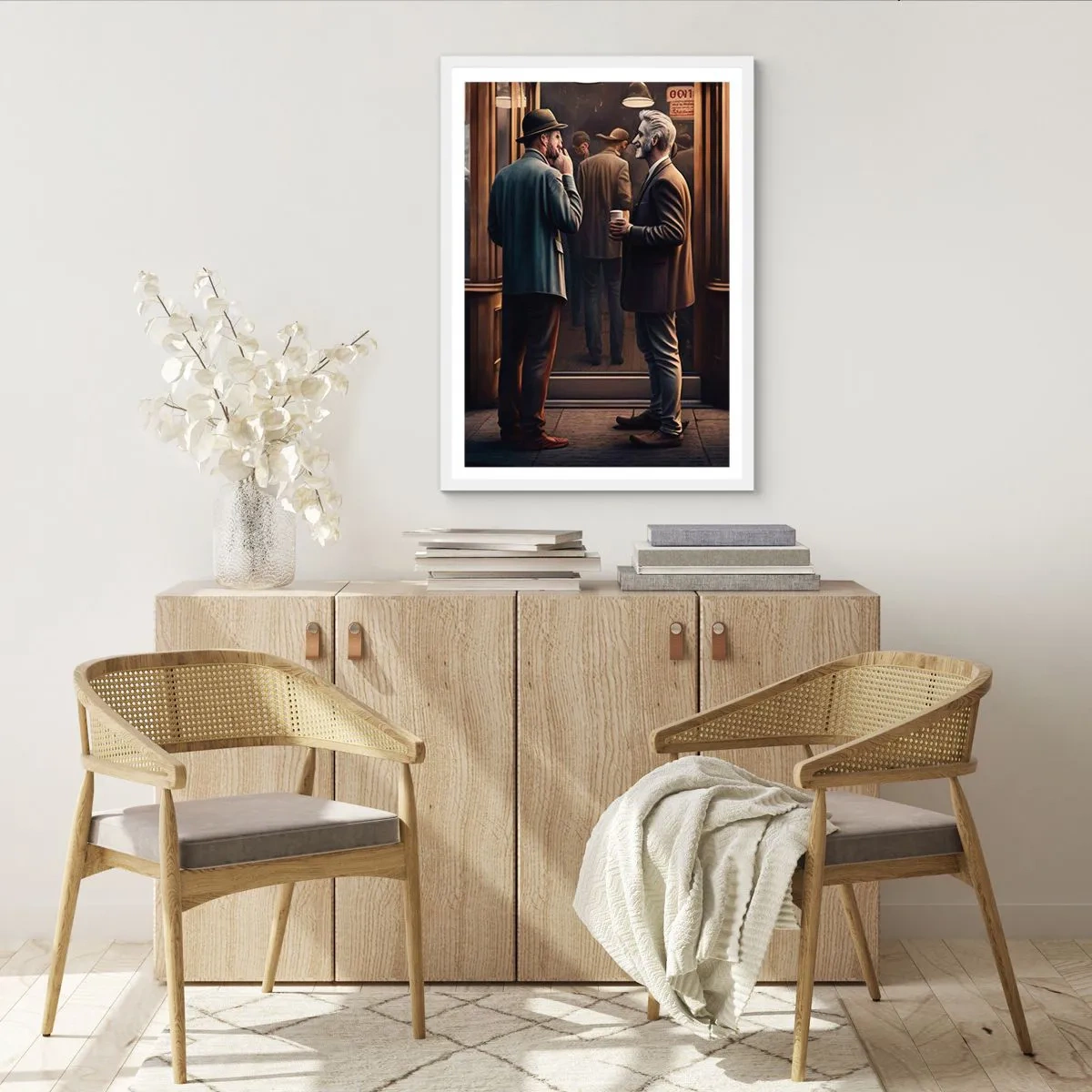 Affisch i vit ram - En bra stund på dagen - 30x40 cm