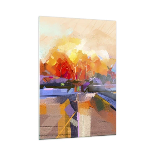 Glastavla - Bild på glas - Så blev det höst - 50x70 cm
