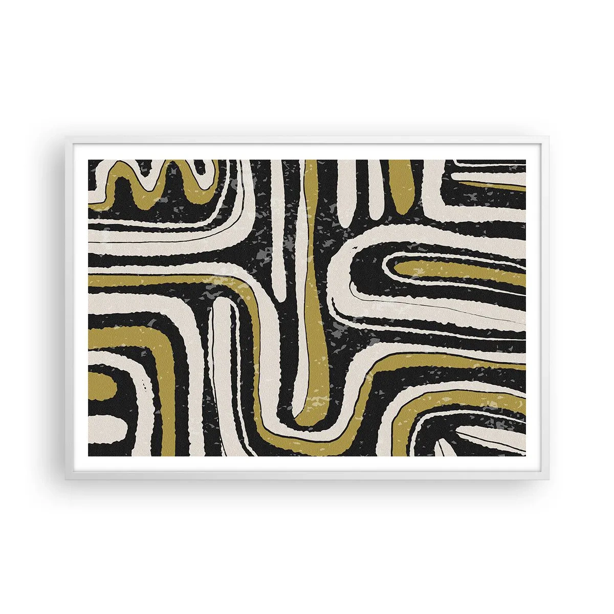 Affisch i vit ram - Komposition: stråk och gränder - 100x70 cm
