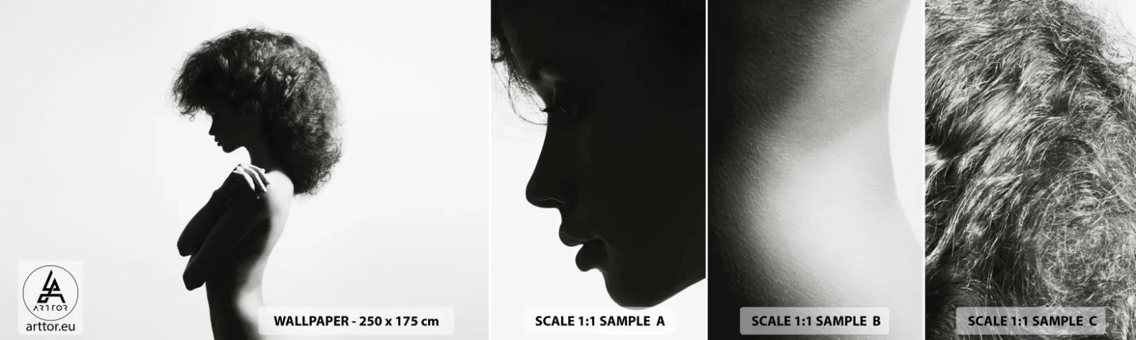 Fototapet Prov Standard Eco - Som en blomma på en slank stjälk - Kvinna, Kropp, Modell - 100x30 cm