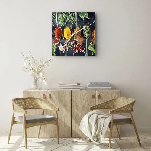 Väggklocka - Klocka på glas - Kulinarisk magi - 30x30 cm