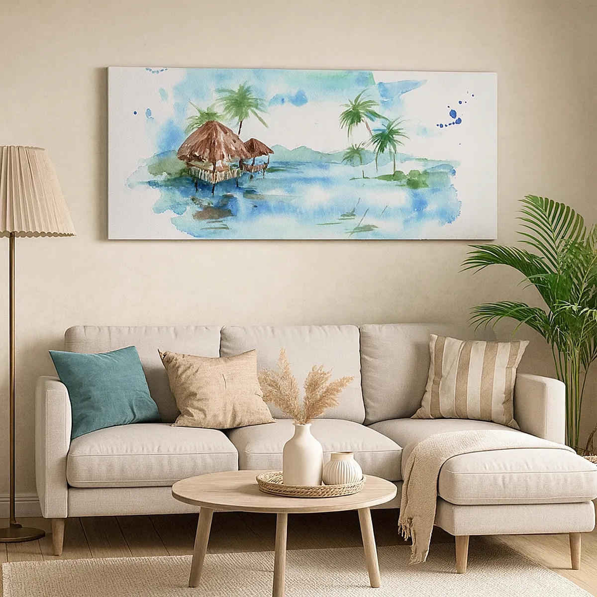 Canvastavla - Bild på duk - Någonstans i Stilla havet - 30x30 cm