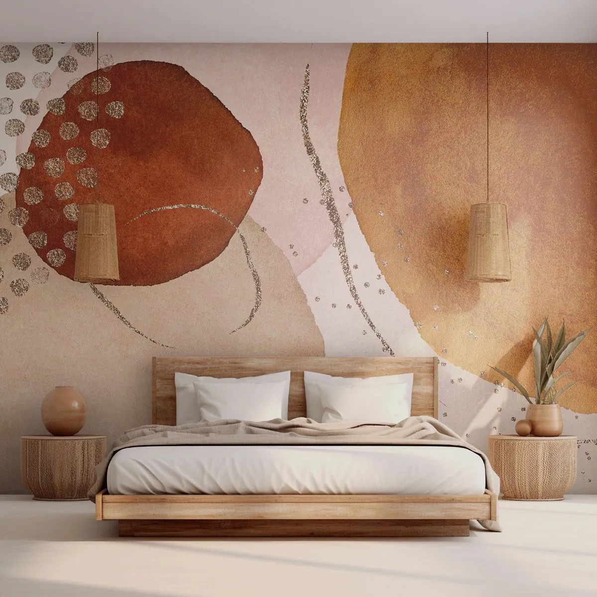 Fototapet Premium Canvas - Rundhet och rörelse - Abstraktion, Bit, Modernt mönster - 200x140 cm