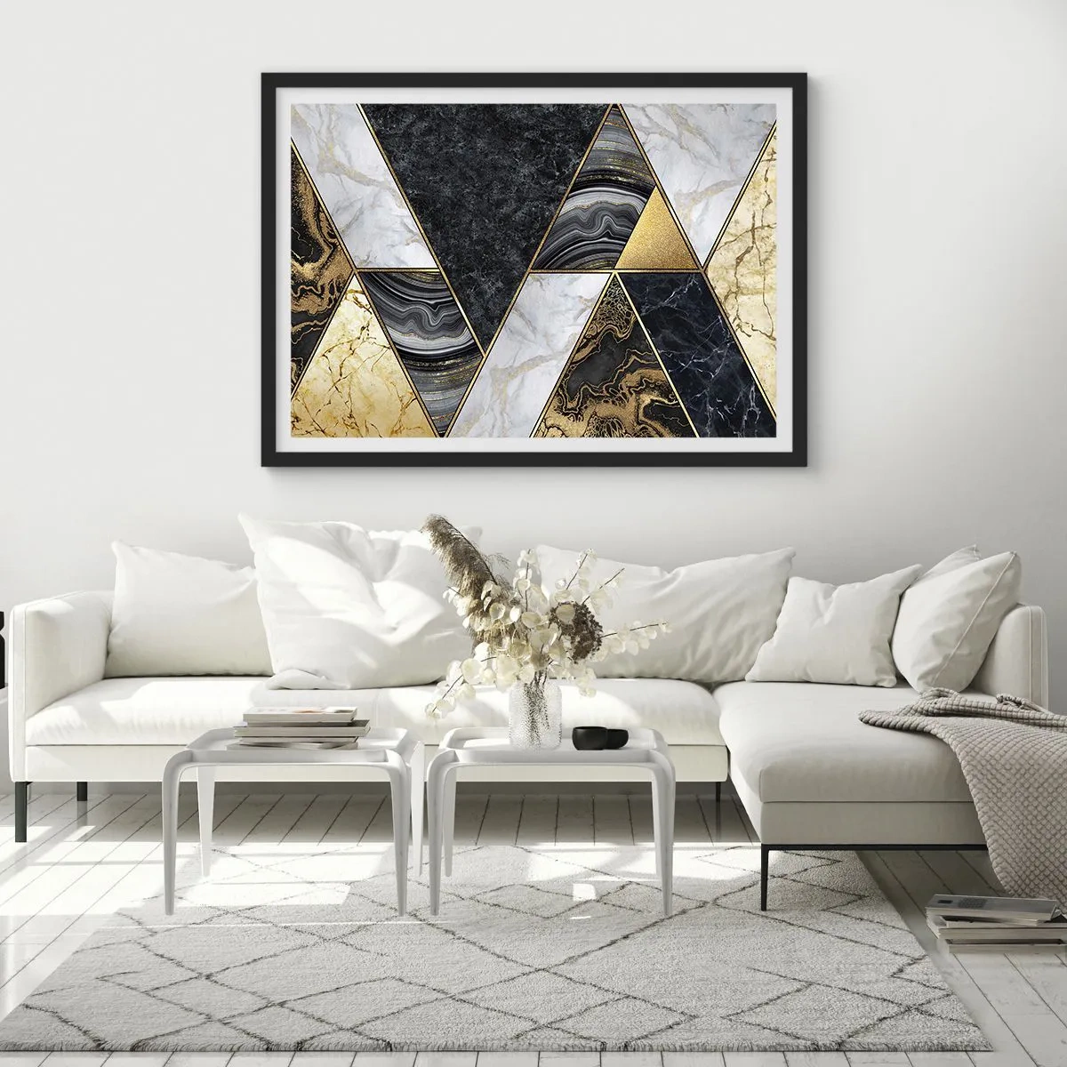 Affisch i svart ram - Sten vid sten - 70x50 cm