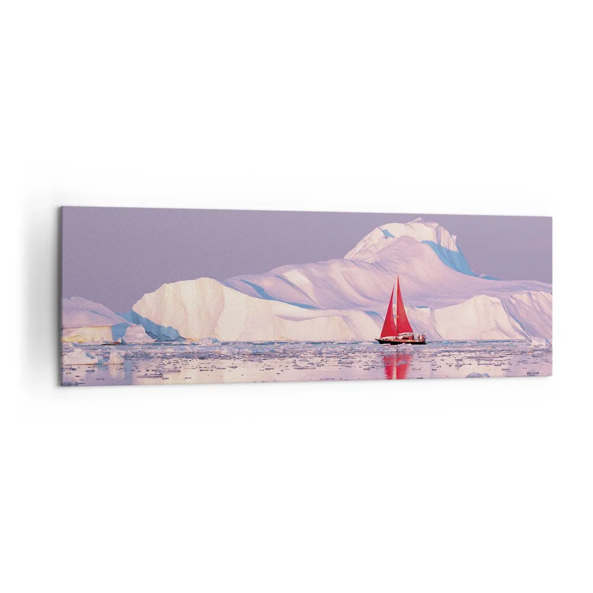 Canvastavla - Bild på duk - Seglens glöd, isens kyla - 160x50 cm