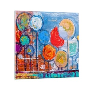 Glastavla - Bild på glas - Slickepinnar - 30x30 cm