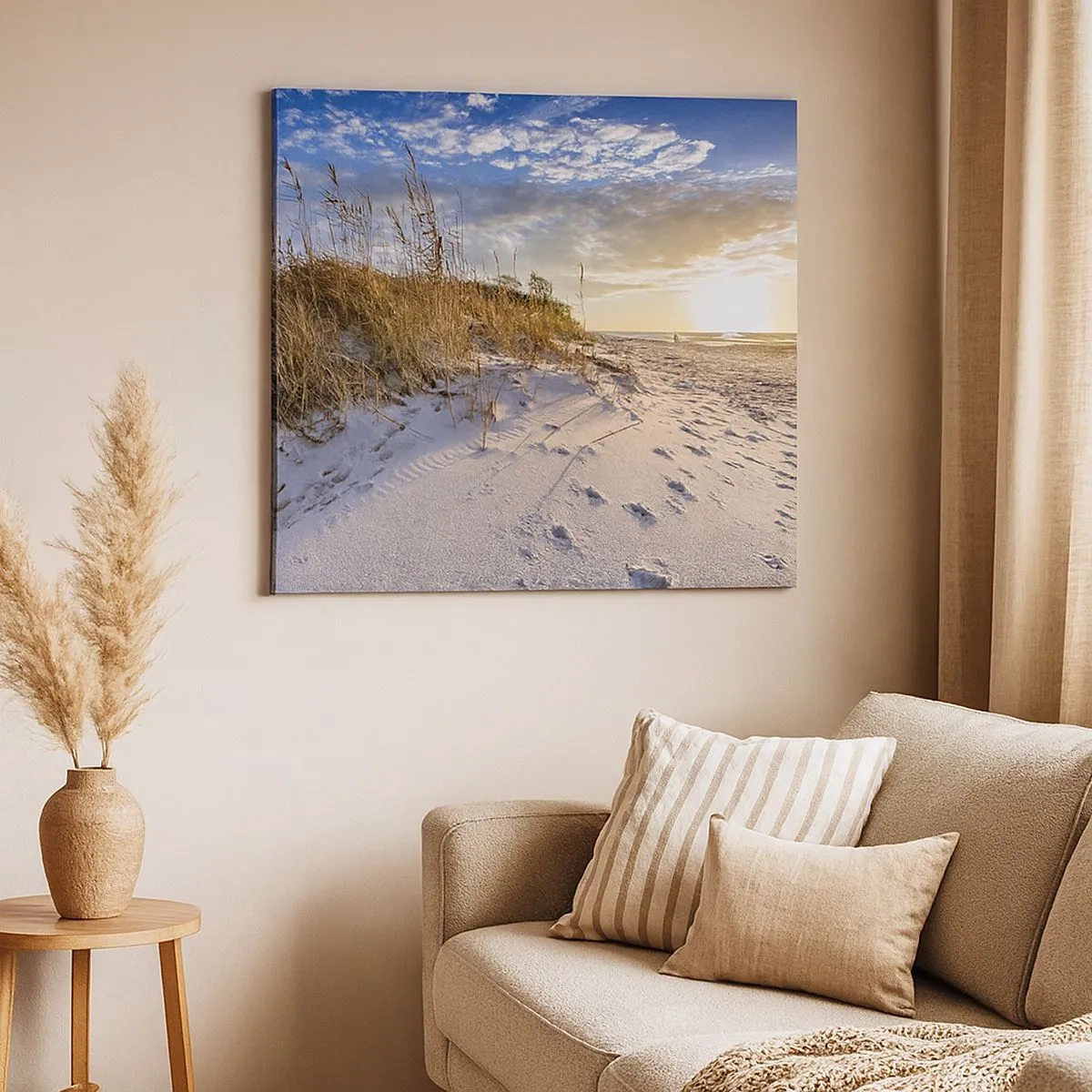 Canvastavla - Bild på duk - Inbjudan till promenad - 30x30 cm