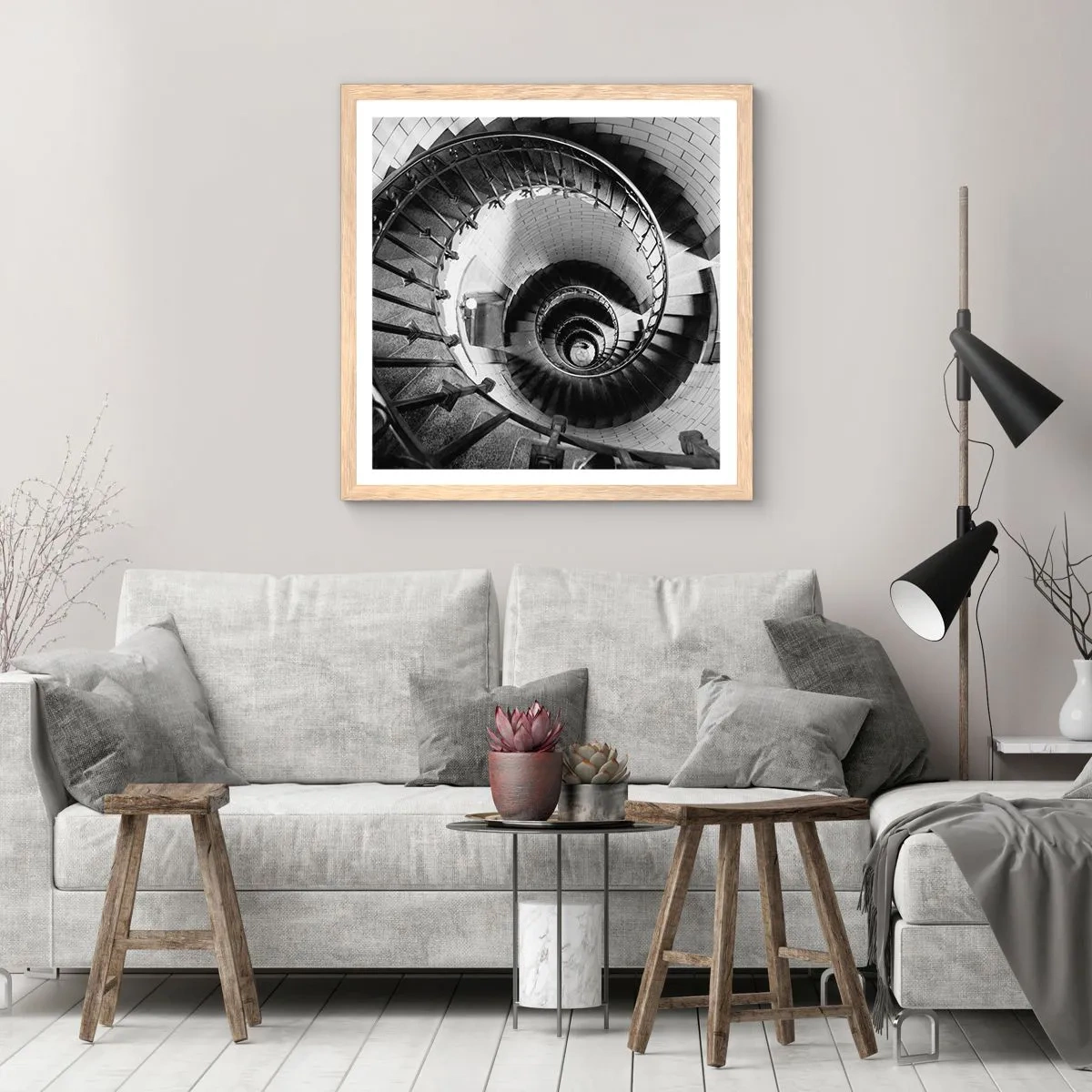 Affisch i ram av ljusek - Högre och högre - 60x60 cm