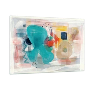 Glastavla - Bild på glas - Ett färgglatt spel - 120x80 cm