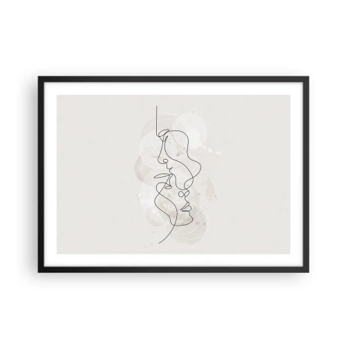 Affisch i svart ram - Tilltrasslade i famn - 70x50 cm