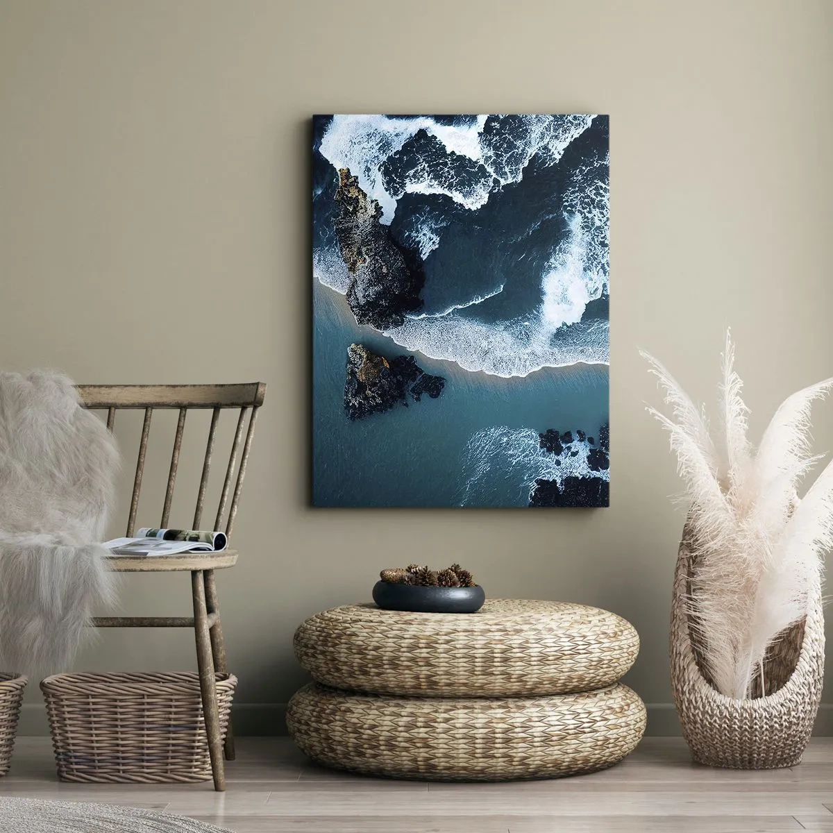 Canvastavla - Bild på duk - Insvept i vågorna - 50x70 cm