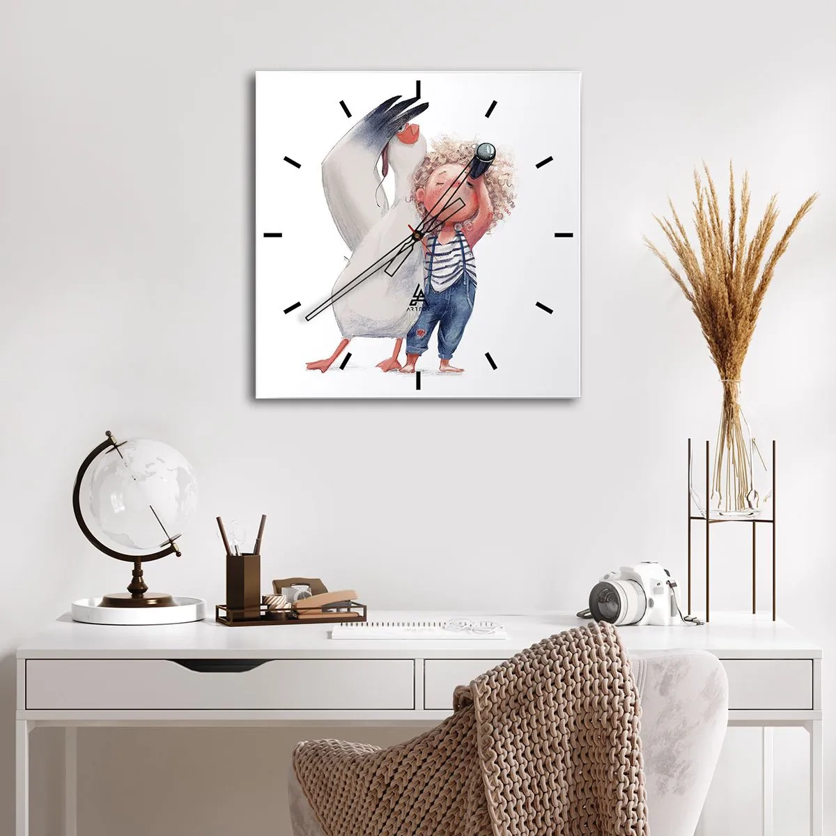 Väggklocka - Klocka på glas - Stora resans plan - 40x40 cm