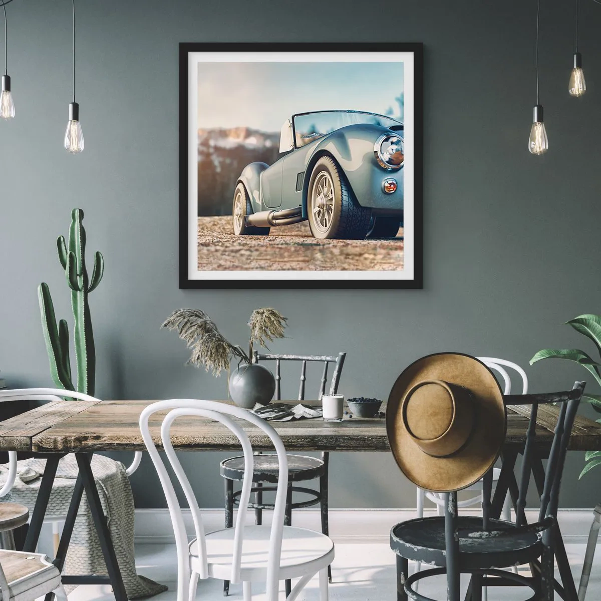 Affisch i svart ram - Det är stilen som räknas - 40x40 cm