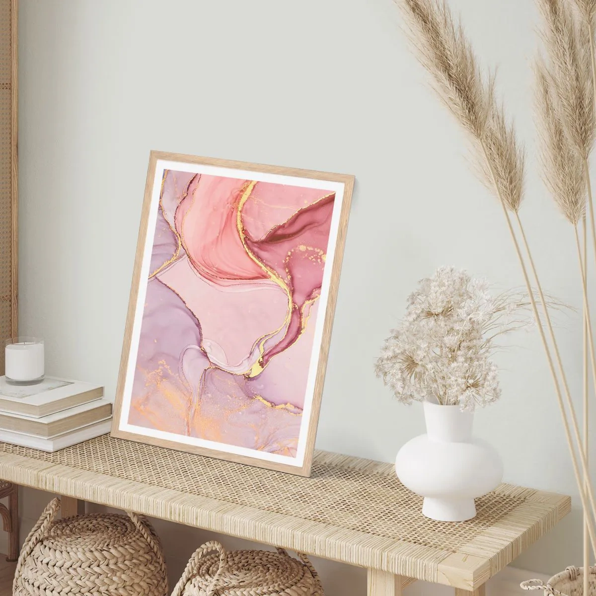 Affisch i ram av ljusek - Färgernas smek - 70x100 cm